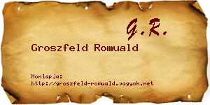 Groszfeld Romuald névjegykártya